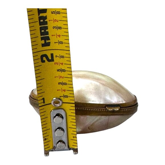 Antique 19th C Ormolu & Natural Shell Mother of Pearl Snuff Trinket Box VTG READ - Picture 5 of 11